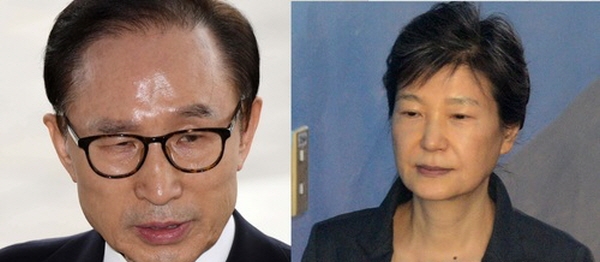 이명박(왼쪽), 박근혜 전 대통령