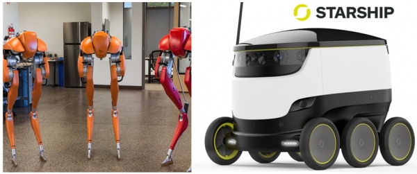 애질리티 로보틱스 2족 보행 로봇(좌)과 스타십 테크놀로지의 배달 로봇(우)