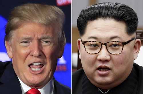 도널드 트럼프 미국 대통령과 김정은 북한 국무위원회 위원장