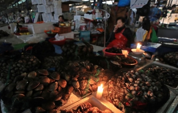 불꺼진 구 노량진 수산시장