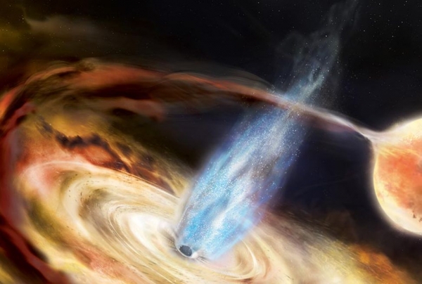'이벤트 호라이즌 망원경(EHT)가 오는 10일 오전 9시(한국시간 10일 오후 11시)에 블랙홀 관측결과를 발표한다. 사진은 블랙홀 가상도. (사진=EHT 홈페이지)