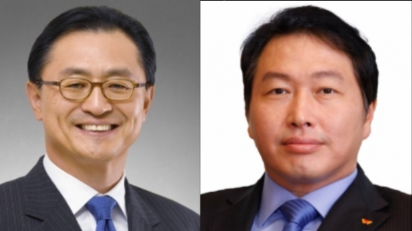 유상호 한국투자증권 부회장(왼쪽)과 최태원 SK그룹 회장