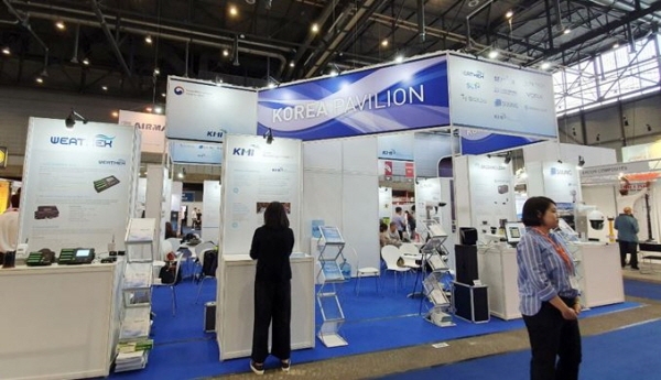 스위스 제네바에서 열린 ‘2019 세계기상기술엑스포’ 한국관 전경