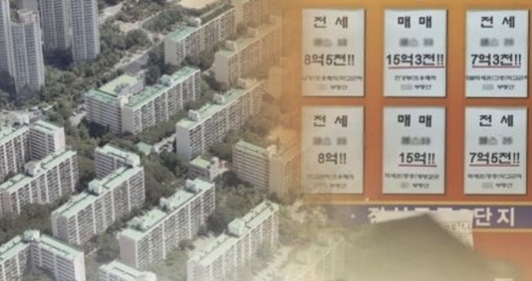 서울의 주택 전세가격이 매매가의 50% 이하로 하락, 집값 하락의 전조등이 켜졌다.@연합뉴스