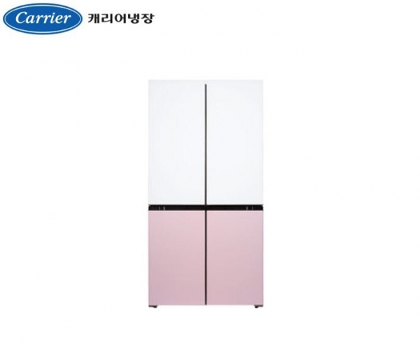 클라윈드 피트인 파스텔 냉장고 핑크 제품 이미지. 캐리어냉장 제공