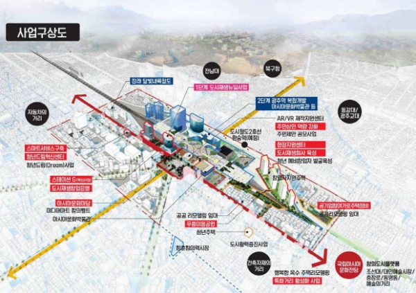 광주역 도시재생 뉴딜 구상도 (광주시 제공)
