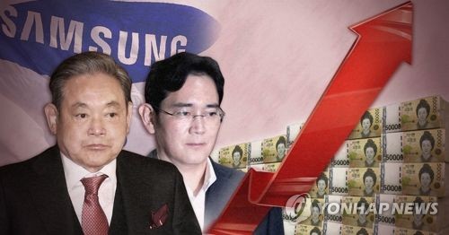 이건희 삼성그룹 회장이 25일 별세하면서 아들인 이재용 부회장이 삼성을 이끌게 됐다. 연합뉴스