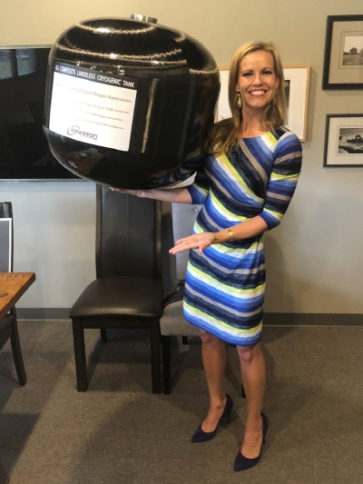 한화솔루션이 인수하는 시마론의 항공우주용 탱크. 한화솔루션 제공