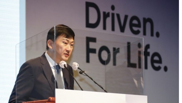 지난달 19일 인천시 연수구 송도글로벌캠퍼스에서 열린 '제10기 삼성바이오로직스 정기주주총회'에서 인사말을 하고 있는 존림 삼성바이오로직스 대표이사(제공=연합뉴스)