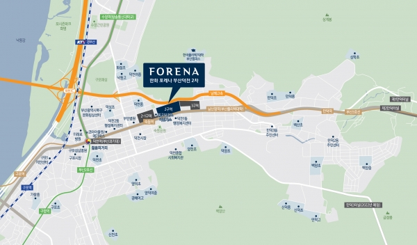 한화 포레나 부산덕천 2차 위치도