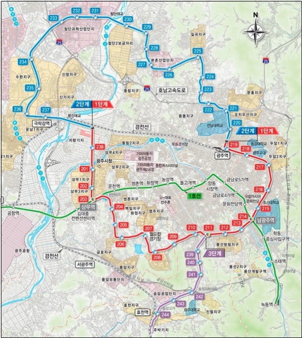 광주도시철도 2호선 노선도 (사진=대도시권광역교통위원회)