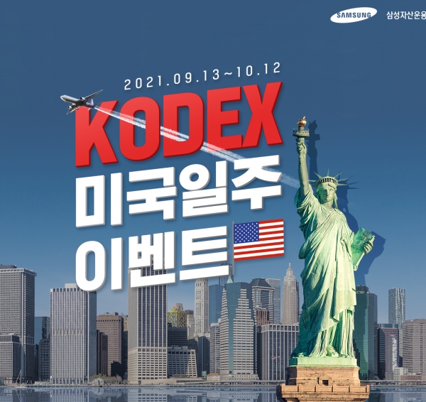 삼성자산운용은 자사의 KODEX 미국ETF시리즈 4종을 일주일 이상 투자한 고객 대상으로 경품 추첨 이벤트를 진행한다.(제공=삼성자산운용)