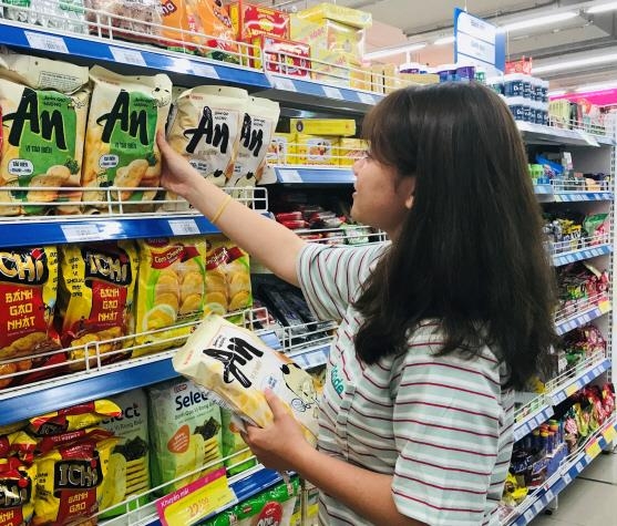 쌀 과자 '안' 베트남 현지 판매 모습. 오리온 제공