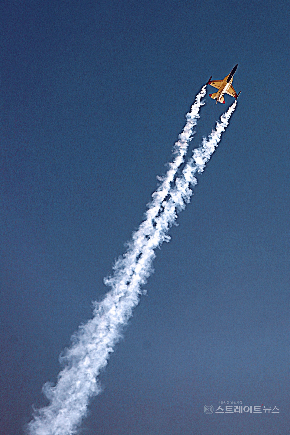 ▲ ‘서울 국제 항공우주 및 방위산업 전시회(서울 ADEX 2021)’ 비행하는 T-50 전투기 모습 / 양용은 기자 taeji1368@naver.com