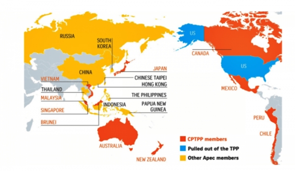 포괄적·점진적 환태평양경제동반자협정(CPTPP) 체결국과 APEC 회원국