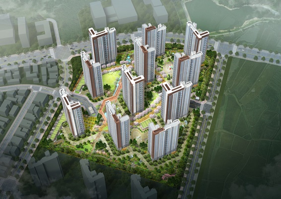 평택 화양지구 휴먼빌 퍼스트시티 조감도. /사진=일신건영