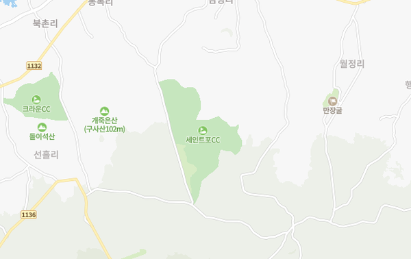 세인트포 골프장 주변 묘산봉관광단지 사업 부지. /사진=네이버지도 갈무리