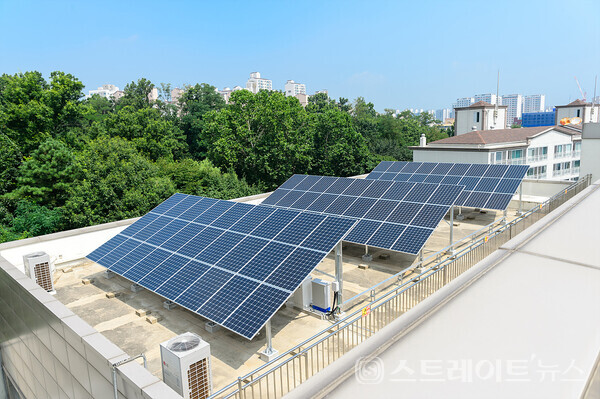 ▲동 청사에 설치된 태양광 발전시설 / 사진=양천구청