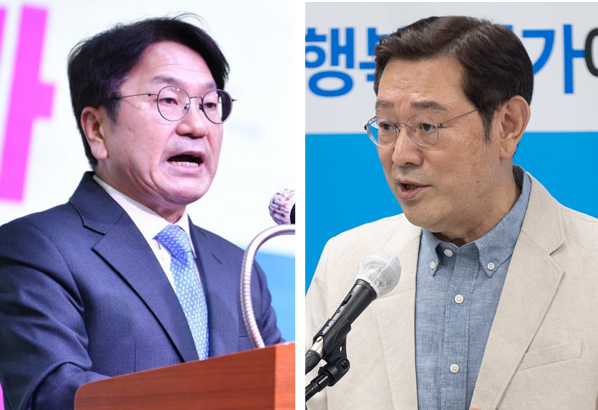 6·1 지방선거 광주광역시장 예비후보-강기정 전 청와대 정무수석(왼쪽), 이용섭 전 광주시장 (사진= 후보 선대본 제공)