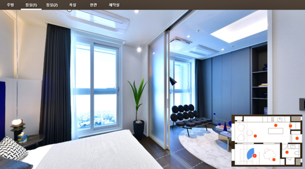 서울 신촌(마포) 4-15지구 도시정비형 재개발구역에 분양중인 38㎡의 침실은 가변형 2룸으로, 2~3인의 거주가 가능하다. (신세계건설 제공)