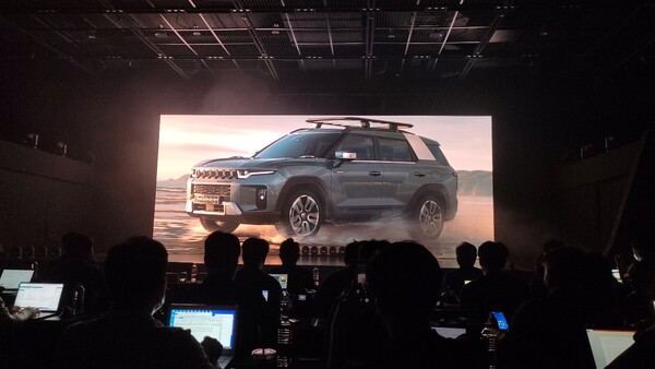 5일 미디어 쇼케이스에서 선보인 쌍용차 토레스. /사진=스트레이트뉴스