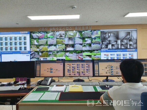 고양시 상하수도사업소 비상대책반 상황실.(사진-고양시청)