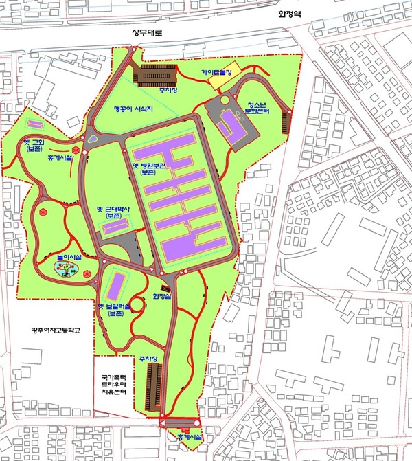 화정근린공원 조성 계획도(광주광역시 제공)