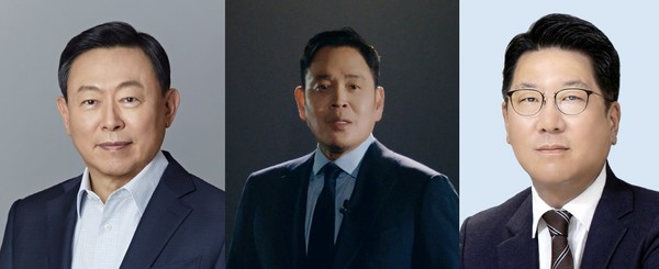 사진 왼쪽부터 신동빈 롯데 회장, 정용진 신세계 부회장, 정지선 현대백화점 그룹 회장. 연합뉴스