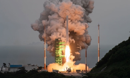 한국형발사체 누리호가 25일 전남 고흥군 나로우주센터에서 발사되고 있다. 과학기술정보통신부 제공