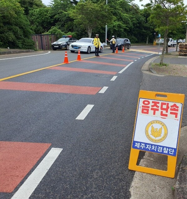 이동식 스팟 음주단속 (사진= 제주자치도 서귀포지역경찰대)