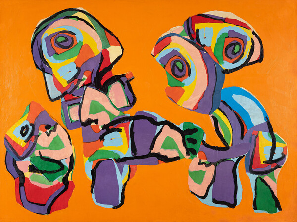 ▲Karel Appel_Personnages, 1970_Acrylic on paper laid on canvas_122x162 cm