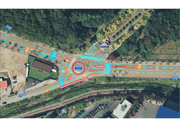 용인특례시가 법무연수원사거리에 회전교차로를 설치한다. 사진은 설치 구상도./사지용인시청