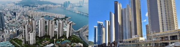 ​대우건설이 부산시 남구 대연동 1808번지 일대에 후분양 중인 '더 비치 푸르지오 써밋' 건설현장.​