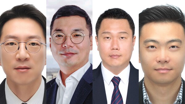 (왼쪽부터) 케미칼 부문 류현철 프로, 큐셀 부문 김지현 프로, 김규철 프로, 전략 부문 박수경 프로. 한화솔루션 제공