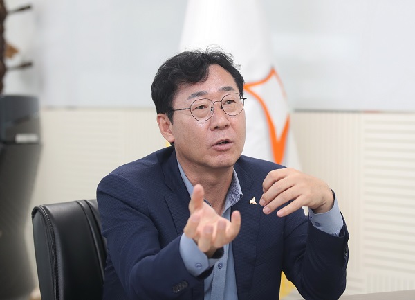 정명근 경기 화성시장. 강기성 기자.