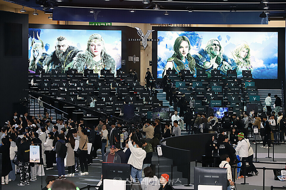 위메이드 ‘레전드 오브 이미르’ 시연 현장. 양용은 기자 taeji1368@naver.com