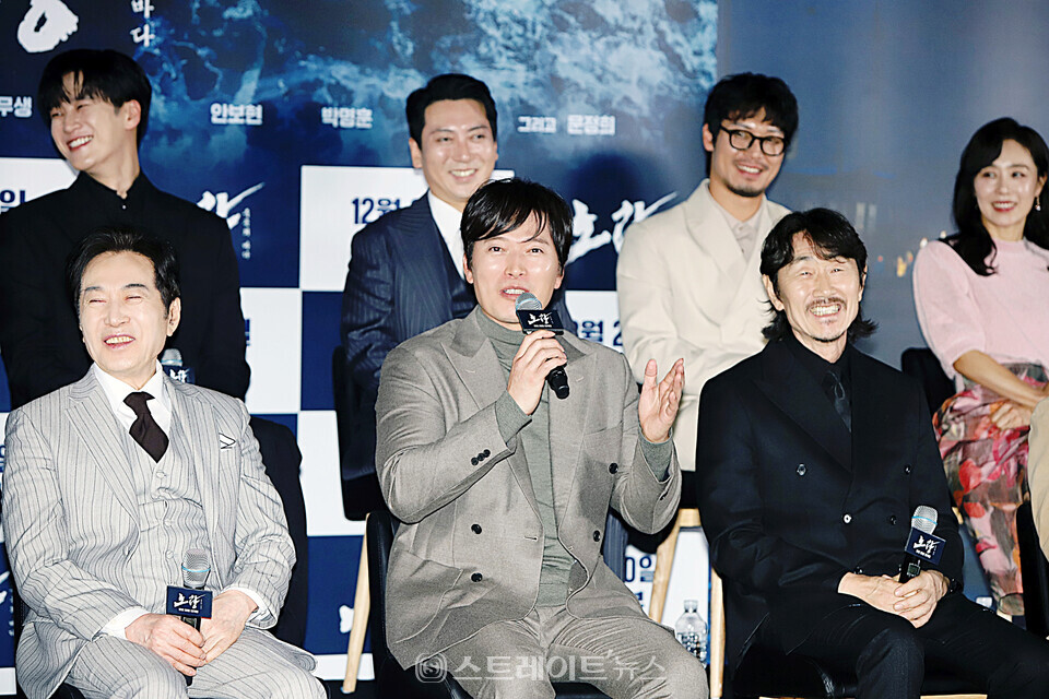 영화 ‘노량: 죽음의 바다’ 기자간담회 현장. 양용은 기자 taeji1368@naver.com