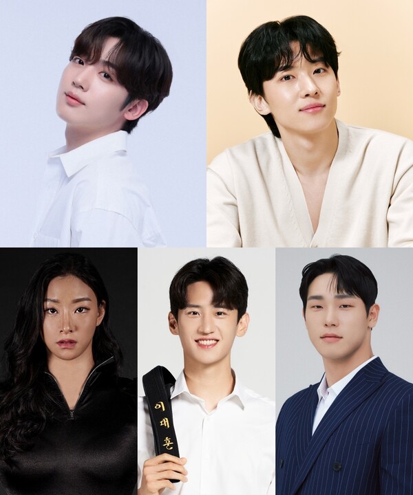 ‘대학체전: 소년선수촌’ 김요한-장은실-이대훈-윤성빈-덱스. MBC 제공