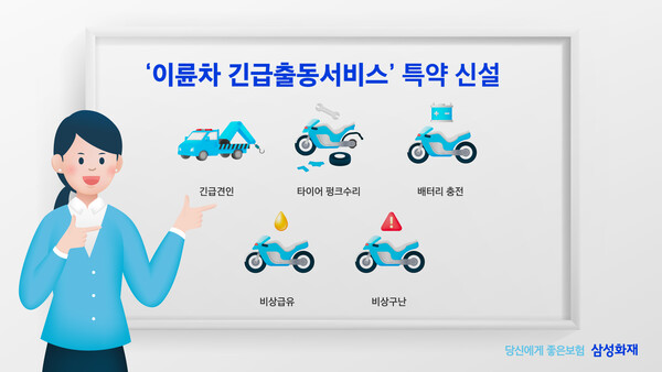 업계최초로 신설되는 이륜차 긴급출동서비스 특약 서비스. 삼성화재 제공.