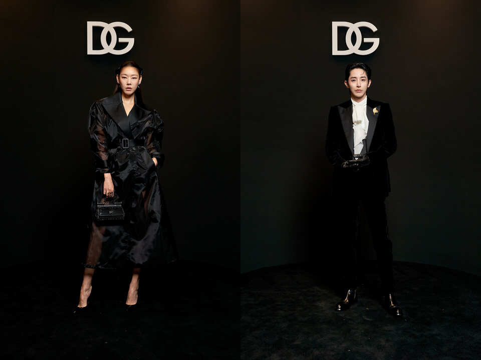 모델 한혜진(왼쪽)-배우 이수혁. 돌체앤가바나 제공