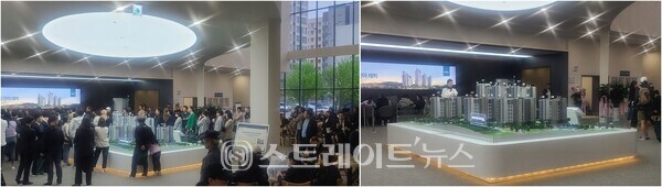 '제사보다 젯밥'에 눈이 어두운 분양현장이 고가의 경품으로 예비 청약자 유혹에 나섰다. 영종하늘도시 모 아파트 분양도 마찬가지, 경품을 얻기 위해 몰려든 방문객들은 행사 후 썰물처럼 대거 빠져 나갔다. (사진 : 이준혁 기자
