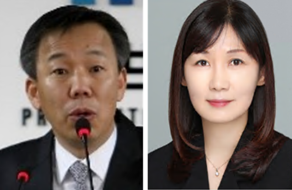                          신임 사외이사 변찬우 김앤장 변호사(왼쪽)와 옥경영 숙명여대 교수. 농협 제공.