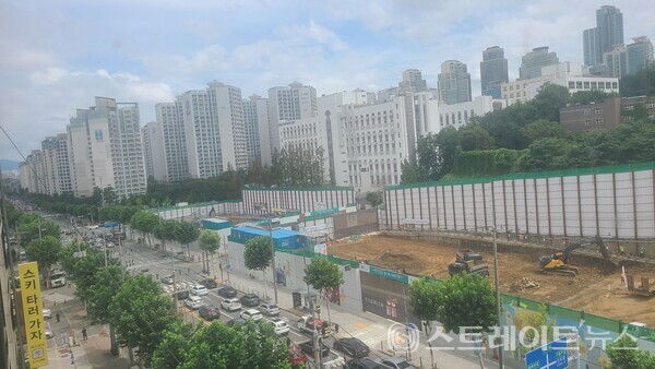 삼성물산이 서울 강남구 도곡삼호를 재건축하는 '래미안 레벤투스'의 건설현장. (사진 : 장도은 기자)