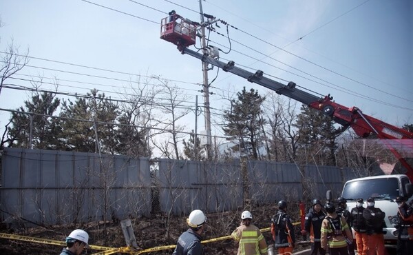 발화 추정지점 점검하는 관계자들