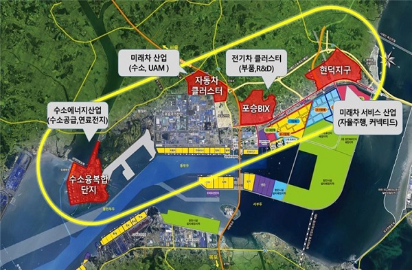 경기 평택시 서부의 미래 자동차 산업 육성 구상도. 경기 평택시 제공.