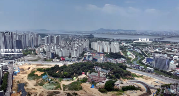 김포북변4구역 '한강 수자인 오브센트' 전경.(플라이뷰 제공)