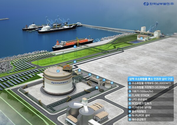 삼척 수소화합물 저장 인프라 조감도.