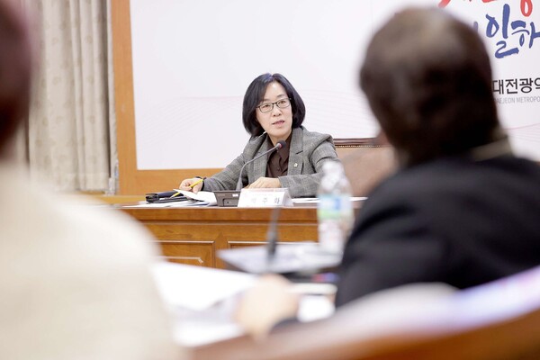 5일 대전시의회는 박주화 의원이 고등학생 기능경기대회 활성화 방안 모색 정책토론회를 주재하고 있다. 대전시의회 제공.