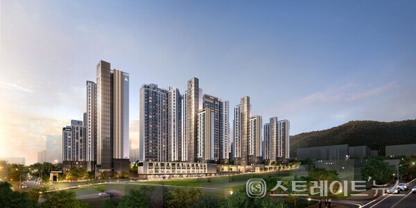 ◇서울 서초구 방배동 방배삼익아파트 주택재건축정비 사업을 통해서 짓는 아파트 '아크로 리츠카운티'의 투시도. (이미지=DL E&C)