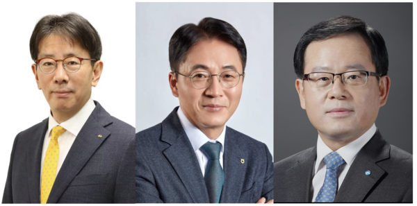 (왼쪽부터) 이재근 KB국민은행과 이석용 NH농협은행장, 조병규 우리은행장.